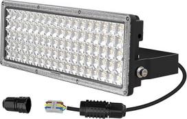 100 W lauko LED prožektorius, LED prožektorius su jungiamaisiais dėžutėmis, atsparus vandeniui | 14 000 LM, 3 000 K, nemirgantis, IP67 atsparumas vandeniui, 10 kV apsauga. Didelio našumo 180° reguliuojamas prožektorius garažui ir kiemui