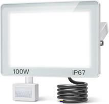 100 W, 10 000 lm, lauko judesio jutiklis, LED prožektorius, lauko, 6500 K, šaltai balta, IP67, atsparus vandeniui, LED prožektorius, apsauginis šviestuvas, lauko sodas