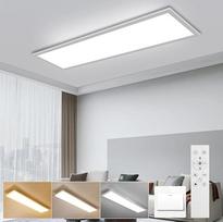 100 x 25 cm LED lubų šviestuvas su nuotolinio valdymo pulteliu, 30 W 3800 LM lubų šviestuvas, reguliuojamas 3000 K - 6500 K, lubų šviestuvas biurui su atminties funkcija, lubų šviestuvas virtuvei ir svetainei