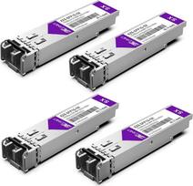 1000BASE-SX SFP siųstuvas-imtuvas, 1,25 G SFP į LC daugiamodis šviesolaidžio modulis, suderinamas su „Cisco GLC-SX-MMD“, „Ubiquiti UniFi UF-MM-1G“, „Mikrotik“, „Meraki“, „Netgear AGM731F“, „D-Link“ ir kt., 4 vnt. rinkinys