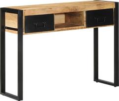 100x35x75 cm dydžio konsolinis staliukas iš tvirto mangmedžio, siauras prieškambario staliukas su stalčiais, universalus daiktų laikymo baldas, tinkamas svetainei, miegamajam, prieškambariui, erdvę taupantis organizavimo baldas