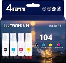 104 rašalas, suderinamas su „Epson 104“ rašalu, 4 vnt. rinkinys (S/C/M/G)