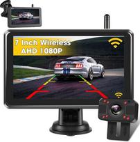 1080P belaidė atbulinės eigos kamera, 7 colių HD monitorius, belaidė atbulinės eigos kamera su stabiliu signalu, belaidė atbulinės eigos kamera su IP69 atsparumu vandeniui, skirta automobiliams, kemperiams ir karavanams