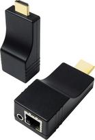 1080p HDMI signalo prailginimo įrenginys, veikiantis per vieną CAT5e/CAT6 kabelį, kompaktiško dydžio, maitinamas per USB, POE/POC, nereikia papildomų HDMI kabelių, siųstuvo ir imtuvo rinkinys, 150 m, 1080p per IP rinkinys (1 į daugelį)