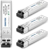 10GBase-SR SFP+ siųstuvas-imtuvas, 10G daugiamodis SFP+ LC modulis, 850 nm MMF, iki 300 m, suderinamas su „Cisco SFP-10G-SR“, „Ubiquiti UF-MM-10G“, „Fortinet“, „Mikrotik“, „Netgear“, „Supermicro“ (4 vnt. rinkinys)