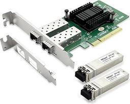 10Gtek 10Gb SFP+ NIC tinklo kortelė, Daul SFP+ prievadai, "Intel 82599ES" valdiklis, galima palyginti su "Intel X520-DA2" (E10G42BTDA), komplektuojama su 2X SFP+ SR lizdais (300 m, MMF, 850 nm)