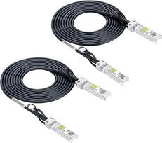 10Gtek SFP+ DAC „Twinax“ kabelis, 3 m (9,8 pėdų), AWG26.10G, SFP+ į SFP+ tiesioginio prijungimo varinis pasyvus kabelis, skirtas „Cisco SFP-H10GB-CU3M“, „Ubiquiti UniFi“, „TP-Link“, „Netgear“, „D-Link“, „Zyxel“, „Mikrotik“ ir kt.