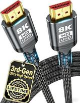 10K 8K HDMI kabelis 2.1, 1M/3,3FT itin didelės spartos HDMI kabelis Pintas laidas HDMI kabelis 48Gbps (8K @ 60Hz 7680x4320, 4K @ 120Hz) Palaiko dinaminį HDR 10 eARC 3D, Dolby Atmos Suderinamas su Roku