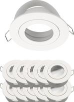 10x montavimo rėmelis matinės baltos spalvos 832-MW 60 mm skersmens, skirtas GU10 MR16 IP44 lemputėms