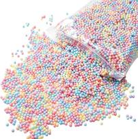 10–100 g spalvotų putų kamuoliukų (2–6 mm), mini kamuoliukų, skirtų rankdarbiams, dovanų įpakavimui ir dekoracijoms