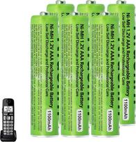 1100 mAh AAA baterija telefonui, įkraunamos AAA baterijos „Panasonic“ bevieliams telefonams, 1,2 V Ni-MH baterija 1100 mAh „Gigaset“ telefonams – 6 vnt. pakuotė