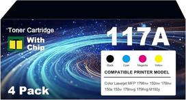 117A tonerio kasetė, suderinama su „HP Color Laser 150“ / „MFP 178“ / „MFP 179“ serijos spausdintuvais su mikroschema, 4 vnt. rinkinys, skirtas verslo spausdinimui