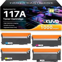 117A tonerių rinkinys, suderinamas su HP W2070A W2071A W2072A W2073A toneriu su mikroschema, skirtas HP spalvoto lazerio daugiafunkciniams įrenginiams 179fwg 178nwg 150nw 179fnw 150a 178nw (juoda, žydra, geltona, purpurinė, 4 pakuotės)