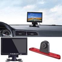 12 mm objektyvo CMOS atbulinės eigos kamera + 7 colių TFT LCD ekrano automobilinis monitorius su stabdžių žibintu, montuojama ant automobilio stogo, skirta „Peugeot Expert“ / „Fiat Scudo“ / „Citroën Jumpy“ (2007–2016 m.)