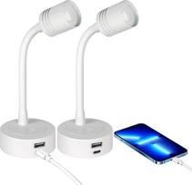12 V skaitymo lempa, skirta karavanams ir valtims, su reguliuojamu apšvietimu (3200 K) ir švelniu raudonu naktiniu apšvietimu, įmontuotu USB-A ir Type-C įkrovikliu, lankstus „gūžinio kaklo“ tipo LED sieninis šviestuvas, skirtas furgonams, sunkvežimiams ir