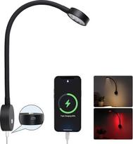 12 V skaitymo lempa, skirta kemperiams, su reguliuojamu apšvietimu (4000 K) ir raudonu naktiniu apšvietimu (254 liumenai), su USB-C įkrovimo jungtimi; lankstaus „gulbės kaklo“ tipo sieninis šviestuvas, LED prožektorius, skirtas laivų, priekabų ir jachtų v