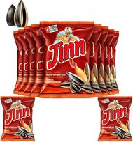12 x 250 g "Jinn" skrudintų saulėgrąžų sėklų su dubenėliu, nesūdytos - 1 dėžutė | Puikiai tinka užkandžiams ir pertraukėlėms | Be priedų, natūralios | 100% šviežios ir traškios (12 vnt., nesūdytos)