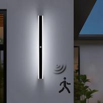 120 cm ilgio lauko sieninis šviestuvas su judesio jutikliu 40 W LED sieninis lauko šviestuvas Antracito spalvos lauko šviestuvai su judesio jutikliu Vandeniui atsparus lauko šviestuvas sieninis garažui Šalta balta 6000 K