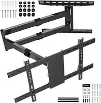 1200 mm atstumas nuo sienos, televizoriaus sieninis laikiklis, ilgas pasukamas rankenėlis, pakreipimas, pasukimas, sukimas, ištraukimas, 32–80 colių LCD/LED/OLED televizoriams, 50 kg apkrova, VESA 600 x 400 mm televizoriaus laikiklis | Sukimas, ištraukima