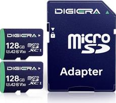 128GB CT100 „microSDXC“ UHS-I atminties kortelė su adapteriu – iki 100MB/s, C10, U3, V30, „Full HD“, A2, „microSD“ kortelė, skirta išmaniesiems telefonams, planšetiniams kompiuteriams, fotoaparatams, žaidimų konsolėms ir dronams (2 vnt. pakuotė)