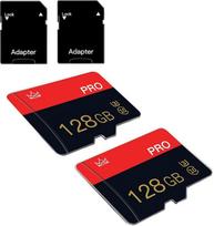 128GB „Micro SD“ kortelė, 10 klasės, su adapteriu, 2 vnt. rinkinys | Didelio greičio, skirta išmaniesiems telefonams, fotoaparatams ir planšetiniams kompiuteriams