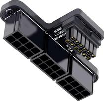 12VHPWR ATX3.0 PCI-E 5.0 modulinis maitinimo adapteris su trimis ATX 8P jungtimis, skirtas 4080 ir 5090TI vaizdo plokštėms su 16-pin 12+4P jungtimis, nukreiptas 90 laipsnių kampu žemyn