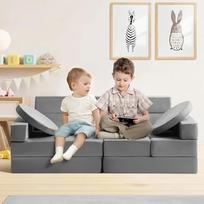 14 dalių modulinės žaidimų sofos rinkinys, daugiafunkcinė keičiama putų sofa mažiems vaikams, minkšti žaidimų baldai žaidimų kambariui ir mokymosi kambariui