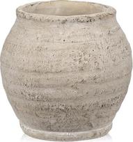 15 cm gėlių vaza, cementinė vaza, vintage stiliaus kaimiško stiliaus vaza, dekoratyvinė kreminės baltos spalvos gėlių vaza | Stalo vaza džiovintoms gėlėms, dirbtiniams gėlių puokštėms, šakelių kompozicijoms, dirbtiniams augalams, boho, kaimiško stiliaus,