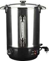 15 litrų talpos nerūdijančio plieno karšto vyno virimo katilas, 2500 W – karštų gėrimų pilstymo įrenginys su temperatūros reguliatoriumi (30–110 °C), vandens lygio rodikliu ir apsauga nuo perkaitimo, skirtas maitinimo įstaigoms