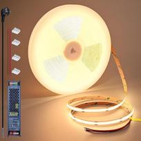 15 m, 24 V, COB LED juosta, šilta balta, 3000 K, 13 000 lm, CRI 93+