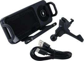 15 W belaidis greitojo įkrovimo laikiklis automobiliui, skirtas mobiliesiems telefonams, su dviguba indukcine ritė, suderinamas su „Galaxy Z Fold“, „Z Flip“ ir „Qi“ standartą palaikančiais telefonais.