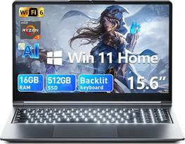 15,6 colių nešiojamasis kompiuteris, 16GB RAM, 512GB ROM, dirbtinio intelekto palaikymas, AMD R5 procesorius (galingesnis už i5-13420H, iki 3,6 GHz), FHD ekranas, „Wi-Fi 6“, USB 3.0, visapusiškas „Type-C“ jungties palaikymas