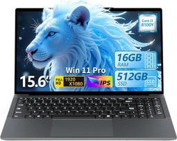 15,6 colių nešiojamasis kompiuteris, 16GB RAM, 512GB SSD, „Core i3-8100Y“ procesorius