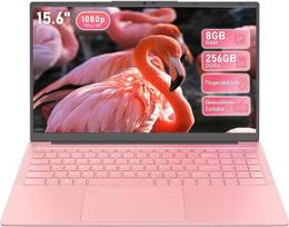 15,6 colių rožinis nešiojamasis kompiuteris, „AMD Ryzen 3000“ serija, 8GB RAM, 256GB SSD, „Windows 11 Pro“, FHD IPS ekranas, „Wi-Fi 6“, „Full USB-C“, pirštų atspaudų skaitytuvas, apšviesta klaviatūra