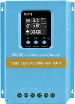 150 A MPPT įkrovimo reguliatorius, 12 V, 24 V, 36 V, 48 V saulės energijos įkrovimo reguliatorius | Saulės energijos įkrovimo reguliatorius su LCD ekranu ir dviem USB jungtimis, maks. 100 V fotovoltinės įtampos įėjimas, skirtas švino-rūgšties ir ličio bat