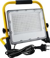 150 W LED statybinis prožektorius su trikoju ir 4 m kabeliu, IP66 klasės vandeniui atsparus darbo prožektorius su „Schuko“ kištuku, skirtas dirbtuvėms, techninei priežiūrai ar statybvietėms, 6500 K šaltai balta šviesa, 15 000 liumenų