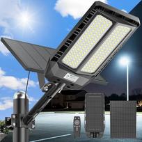 1500 W saulės gatvės apšvietimas su nuotolinio valdymo pulteliu, IP67 vandeniui atsparūs saulės žibintai, skirti naudoti lauke su judesio jutikliu, 6500 K saulės žibintai, itin ryškūs LED saulės prožektoriai, skirti sodams, garažams, lauke