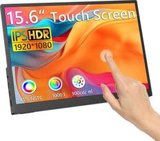 15T 15,6 colių FHD1080P jutiklinis monitorius, IPS ekranas, nešiojamasis ekranas su 2 USB-C, HDMI, 10 taškų jutikliniu ekranu, dvigubu garsiakalbiu, išplėstinis nešiojamasis monitorius nešiojamajam kompiuteriui, asmeniniam kompiuteriui, mobiliajam telefon