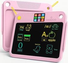 16 colių LCD mokomasis planšetinis kompiuteris vaikams nuo 3 iki 7 metų, dvipusė rašymo lenta su 9 mokymosi kategorijomis, lengvas ir patogus kelionėms, ilgas baterijos veikimo laikas, „Type-C“ įkrovimo ir užrakinimo funkcija, idealiai tinka mokyklai ir n