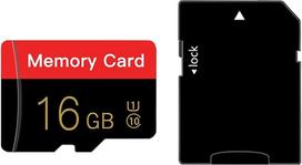16GB „Micro“ atminties kortelė su adapteriu, „C10/U1/UHS-I/A1“ „TransFlash“ kortelė, TF kortelė, skirta fotoaparatui, išmaniajam telefonui, planšetiniam kompiuteriui, dronui (raudona, 16GB)