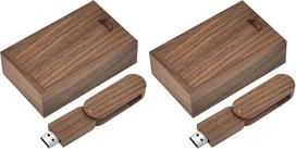 16GB USB atmintinė „Holz USB 2.0“ – atmintinė su medine dėžute, skirta vestuvėms, draugams, šeimai (2 vnt. rinkinys)