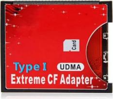 16GB, 32GB, 64GB, 128GB SD, SDHC, SDXC į CF „Compact Flash“ I tipo atminties kortelių adapteris