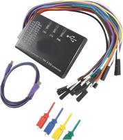 16 kanalų USB loginis analizatorius, 100 MHz diskretizavimo dažnis, duomenų surinkimas realiuoju laiku per USB 2.0, ±60 V ESD apsauga, kompaktiškas prietaisas skaitmeninių grandynų analizei ir trikčių šalinimui