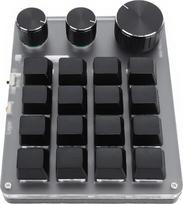 16 klavišų ir 3 mygtukų makro programuojama klaviatūra, 3 mechaninės klaviatūros nustatymo režimai, „Blue Switch“ klavišai, „Hot Swappable“ skaitmenų klaviatūra, žaidimų režimas su RCG apšvietimu (juoda)