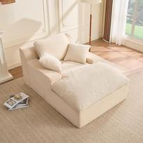 160 cm šezlongas, sofa be kaulų ir sofa-lova su miego funkcija, erdvę taupanti "debesų" sofa su porankiais, skirta svetainei, nereikia surinkti, smėlio spalvos