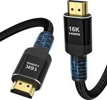 16K, 10K, 8K HDMI 2.2 kabelis, 96Gbps, 3 m, Itin greitasis HDMI 2.2 pyninis kabelis, 16K@60Hz, 8K@240Hz, 4K@480Hz, DTS:X, HDCP 2.2 ir 2.3, HDR 10+, eARC, skirtas „Roku“ televizoriams, PS5, monitoriams, HDTV, „Blu-ray“ grotuvams ir projektoriams