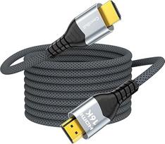 16K 10K HDMI 2.2 kabelis, 96Gbps, 5 m, itin spartus HDMI kabelis, palaikantis 16K 60 Hz, 8K 240 Hz, 4K 480 Hz, eARC, HDCP 2.3, HDR10, DTS:X, suderinamas su „PS5“, „Xbox“, „Fire TV“ | 4K@240 Hz, 8K@120 Hz, 16K@60 Hz vaizdas, HDCP 2.3, HDR10+, eARC, suderi