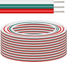 18 Gauge, 3 laidų LED juostos prailginimo kabelis, 3 kontaktų, 12 m / 39,37 pėdų, RGB šviesos juostos elektrinis prailginimo kabelis, skirtas WS2812b, WS2811 „Dream Colour“ LED šviesos juostoms