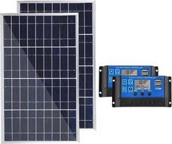 18 V saulės baterijų rinkinys, pilnas komplektas, 300/600 W, polikristalinis, USB maitinimas, nešiojamas įkraunamas saulės baterijų generatorius, skirtas naudoti lauke ir kempinguose (2 plokštės su 100Ax2)