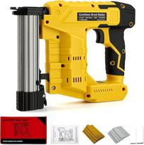 18GA akumuliatorinis vinų šaudytuvas, bešepetėlis elektrinis segtuvas su 1000 vinų ir 1000 sąvaržų, suderinamas su „DeWalt“ 20 V akumuliatoriumi – skirtas namų meistrams, baldų gamybai ir remontui